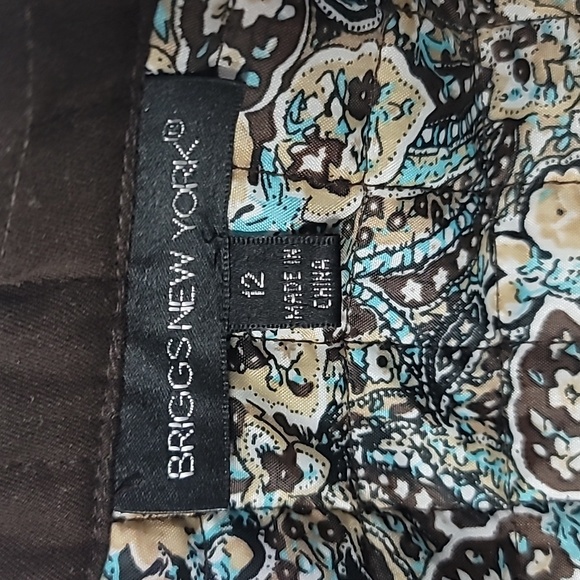 Briggs New York Quilted Jacket Brown Women's 12 Paisley Lining - Picture 8 of 10